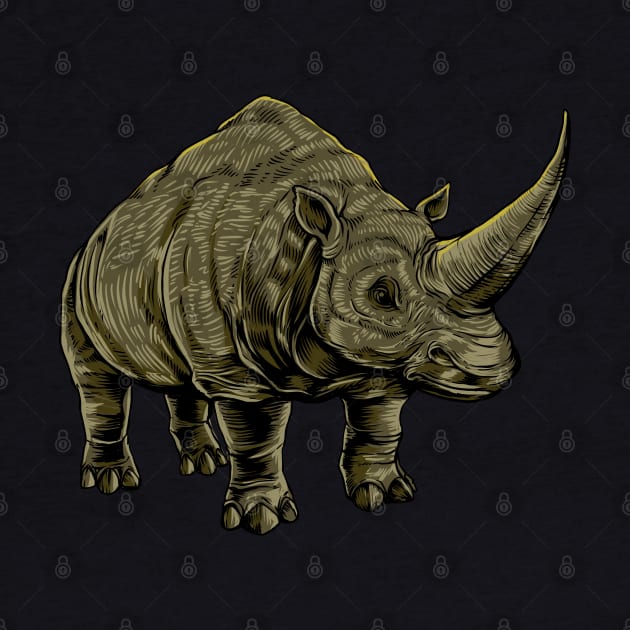 Drawing of an Elasmotherium by Modern Medieval Design